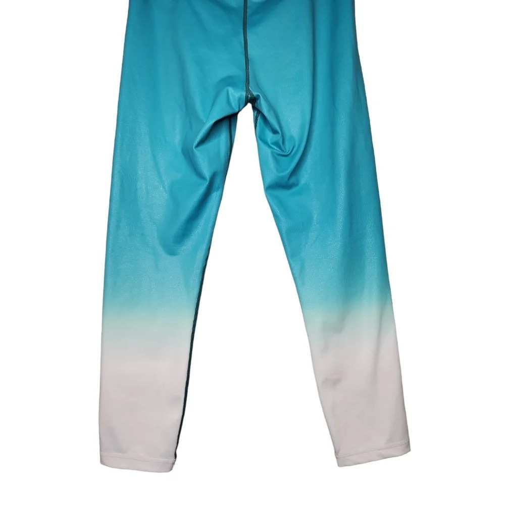 Zyia Blue and White Ombré Shine Leggings Women’s Size 12 - Picture 6 of 11